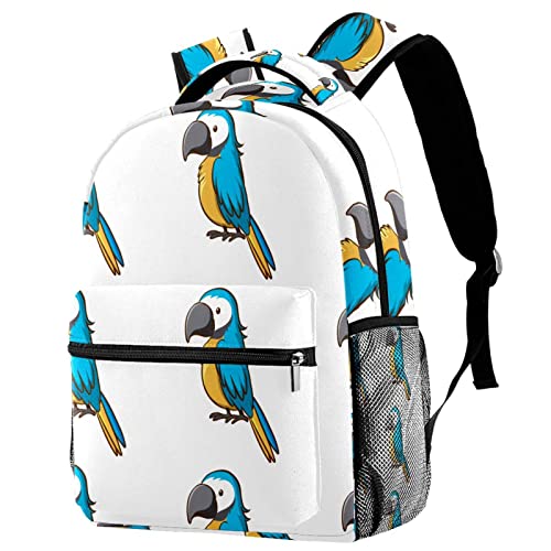 Sac à dos de voyage imperméable à motif perroquet bleu ergonomique