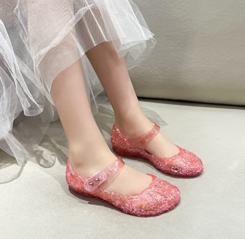 Girls Jelly Shoes, Frozen Inspired Elsa Flats Princess Dress Sandals Toddler Snow Queen Jellies Mary Jane Birthday Cosplay Costumes4