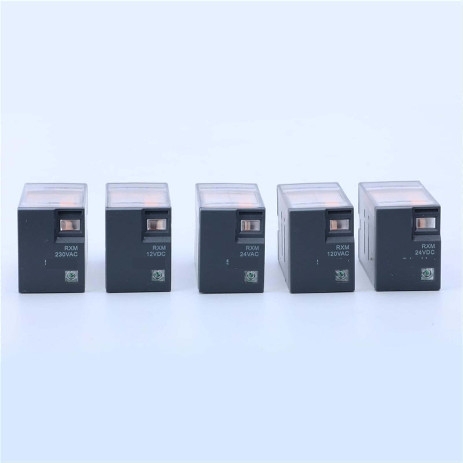 MOBYAT Relés enchufables en Miniatura RXM eléctricos con LED RXM2L 2CO 5A 12 VDC-110 VDC 24 VAC-230 Vac electromagnéticos 5 uds (Size : RXM2LB2F7 120AC)