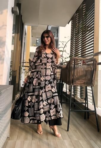 Image of ANNI Designer Kurta Sets for Women Viscose Printed | Kurta with Dupatta Set | A Line Kurti Set for Women | Square V Neck 3 /4 Sleeve Ethnic Outfit | Designer Indian Kurti Stylish Clothing