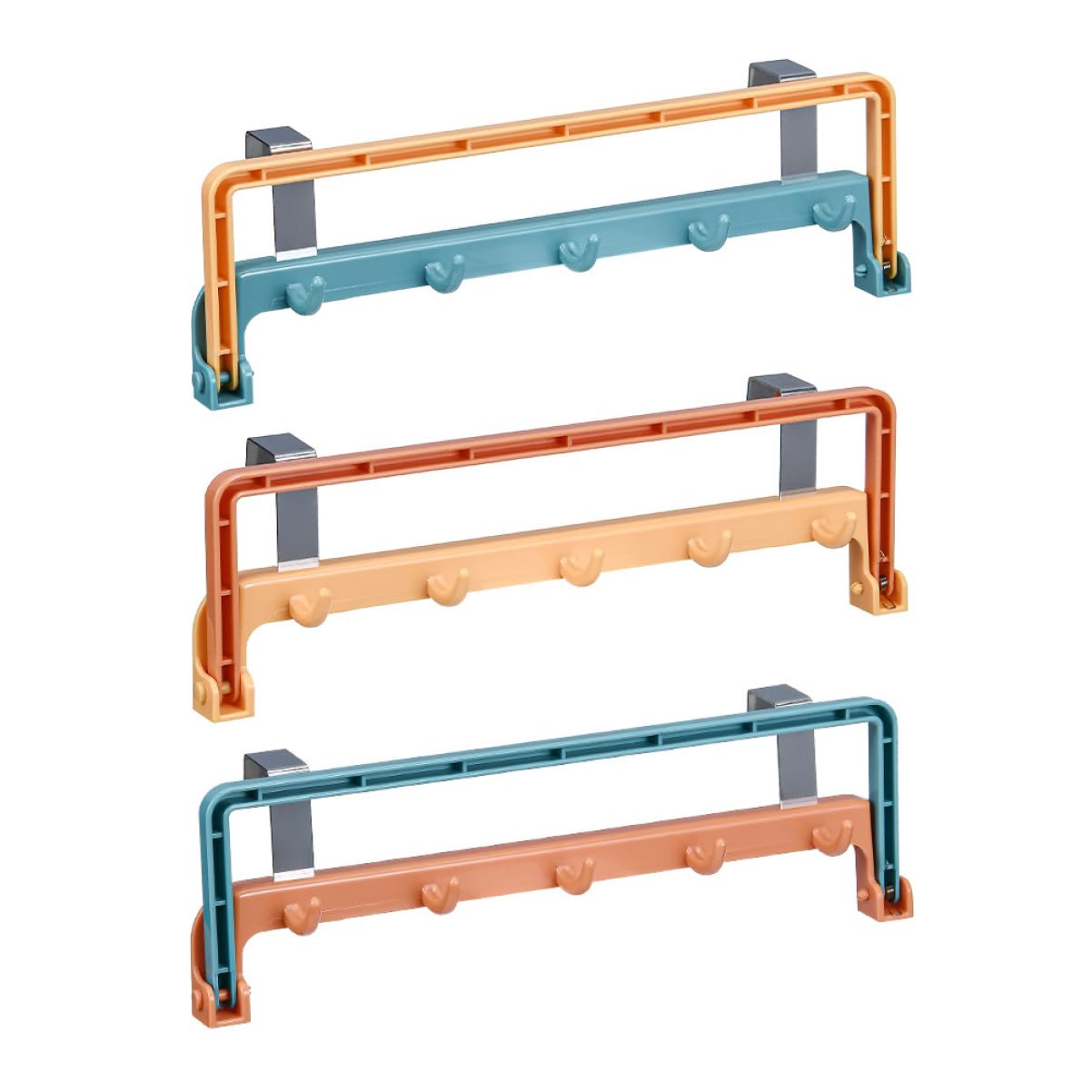 3pcs Hook Hanger Wall Mounted Towel Holder Cupboard Door Bracket Cabinet Hooks Wall Mounts Over Door Towel Rack Cabinet Door Bracket Cupboard Door Rack Storage Rack Stainless Steel Cabilock