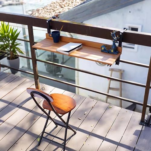 Table pliante de balcon rabattable et table basse multifonctionnelle pour rambarde