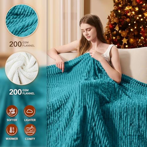 Image of Homemate Electric Heated Blanket King Size - 100 inchx90 inch Heating Blanket King Size Dual Control 1 /2 /4 /6 /8 Hours Auto-Off 10 Heat Level Over-Heat Protection Soft Flannel Sherpa ETL Certification