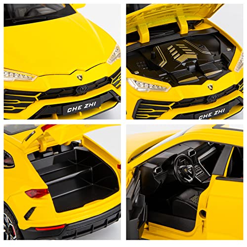 Modelo de auto Lambo Urus 1:24 amarillo con luces y sonidos miniatura 6