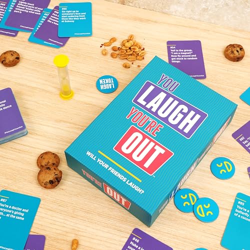 You Laugh You’re Out A Party Game with Hilarious Charades Family Card Games for Adults & Kids, 125 Prompt Cards Fun Card Games for Family Game Nights, Gatherings, & Parties Ages 14+