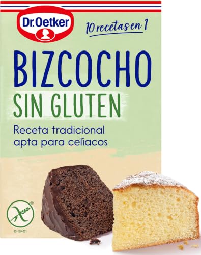DR. OETKER Bizcocho sin gluten 10 en 1 (364 g), preparado de repostería para bizcocho gluten free, ideal como base para tartas y pasteles (12 raciones)