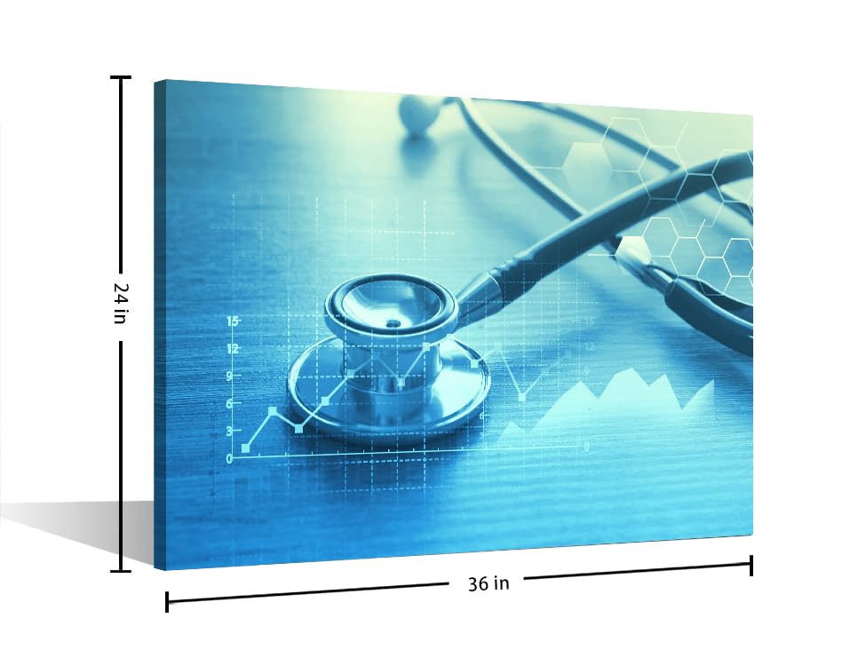 Image of TUMOVO Medical Examination Modern Home Decor 1 Panels Medical Pictures Canvas Wall Art Clinical Laboratory for Bedroom, Living Room, Office. Stretched and Framed Ready to Hang, 24 inch Wx36 H