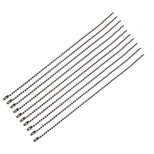 Aexit Nickel Plated Lighting fixtures and controls Steel Bead Ball Chain Keychain 8 Inches 2.4mm Size 10pcs