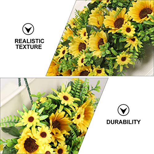 VALICLUD Dos Ganhos de Girassol Artificial Girassol Porta Grinalda Grinalda Floral Primavera Verão G