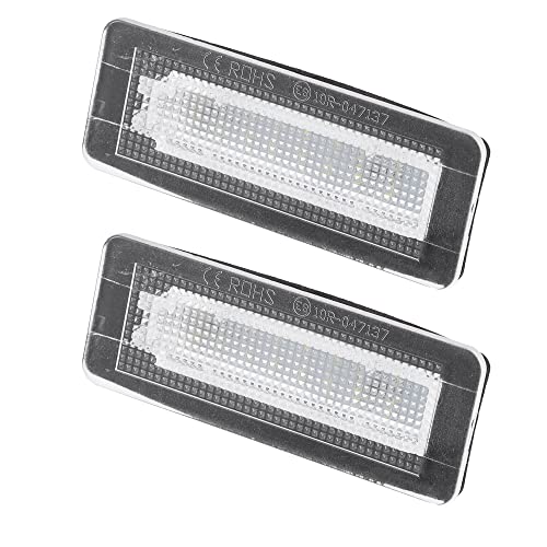 A ABSOPRO Car 6000K White LED License Plate Light Assembly 4518200256 4014SMD for Smart Fortwo W451 2007-2015 ABS Clear (Set of 2)