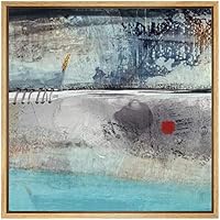 SIGNWIN Framed Canvas Wall Art White, Blue, Yellow and Gray Paint Wash Over Metal Abstract Texture Mixed Media Modern Art Industrial Dramatic for Living Room, Bedroom, Office - 16