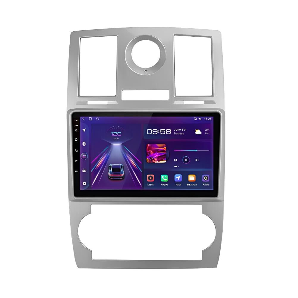 Vorally Double Din Car Stereo Wireless CarPlay Android 12 GPS Navi WiFi Portable 9 inch Touchscreen Bluetooth FM Car Play Navigation Car Audio with Backup Camera Support Mirror Link