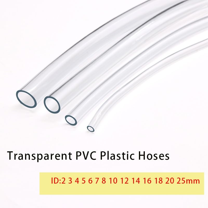 soft tubing Water Pump Tube 1 Meter 5 Meter Transparent PVC Plastic Hoses 2mm 3mm 4mm 5mm 6mm 8mm 25mm Inner Diameter PVC Tube industrial rubber (Size : 3 meters, Color : ID 4mm x OD 6mm)