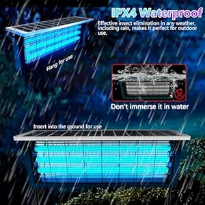 Powerful Large Solar Bug Zapper Outdoor for 3500 sqft Poartable Rechargeable Mosquito Zapper with High Powered Cordless Solar Fly Zapper for Patio Garden Backyard RV Camping Pond Pest Control