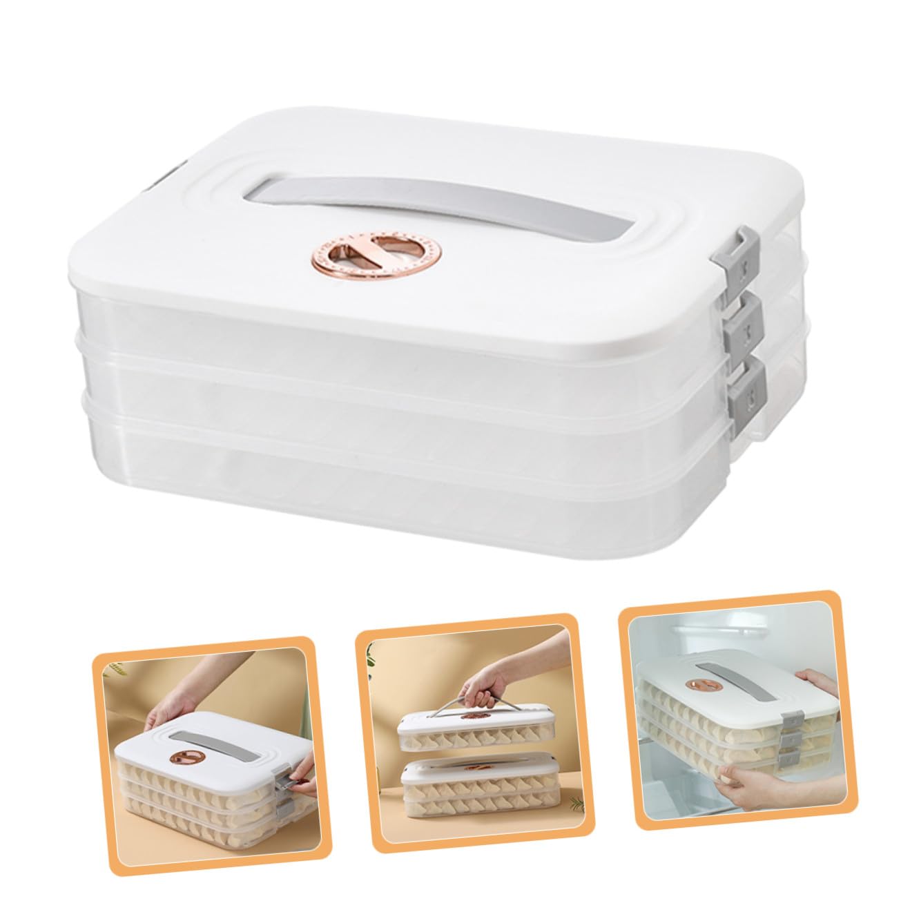 Gatuida Contenedor de Almacenamiento para Alimentos con Tapa de Pp, Resistente al Desgaste, Adecuado para Verduras y Comida en Cajones y Armarios