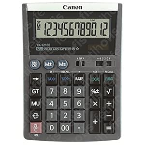 Canon TX-1210E Taschenrechner 12 Stellen Solarpanel Batterie Schwarz