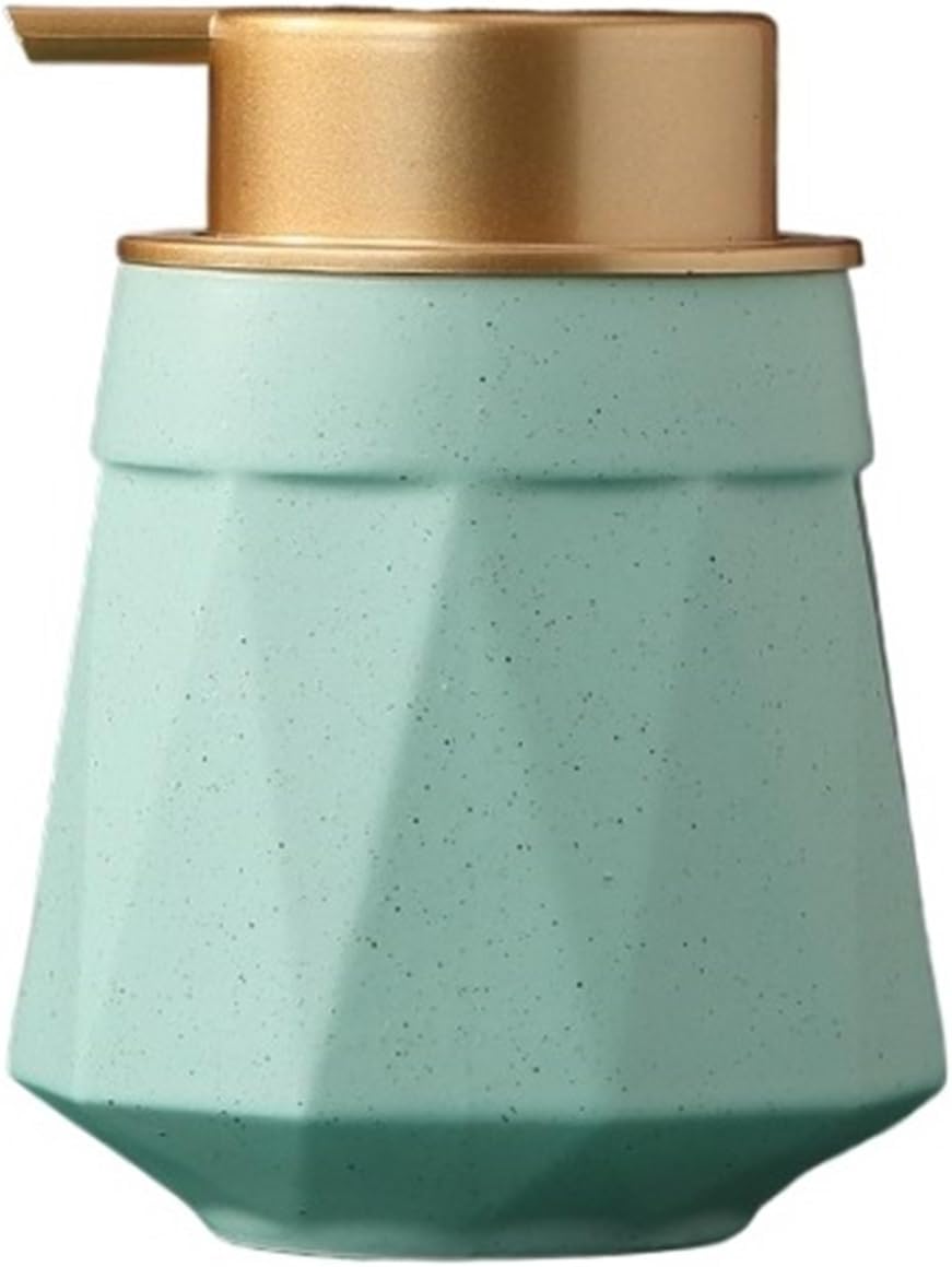 Soap Dispenser 13.5oz Ceramic Soap Dispenser with Gold Easy to Press Pump Hand Lotion Liquid Dispenser for Shampoo Bathroom Kitchen Bathroom(Black)