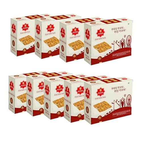 Image of SAHU GAJAK BHANDAR Peanuts Chikki 3150 GM (Pack of 9 Box Eac