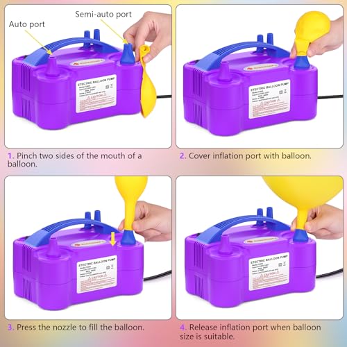 Image of IDAODAN Electric Balloon Pump, Portable Electric Balloon Blower Machine Inflator Air Pump for Party Decorations
