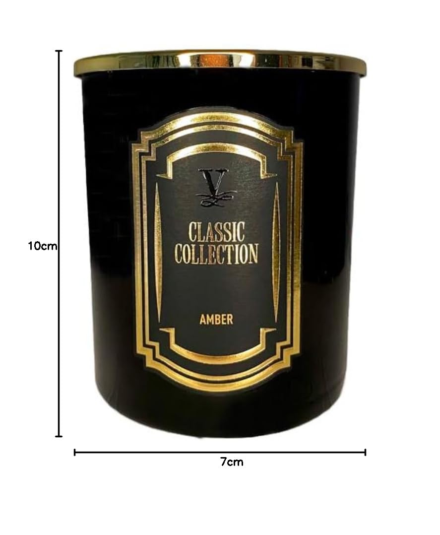IMPACTE MILANO. Vela Aromática 200gr. Cera de Soja Natural y Coco, Vaso de Diseño Negro y Elegante, con Tapa. Velas Perfumadas para Hogar. Vila Hermanos (Amber)