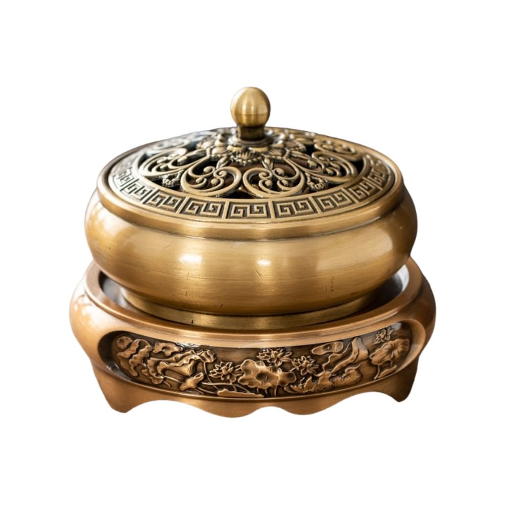 Diexgiy Faux Antique Copper Tripod Incense Burner Brass Zen Style 3.8in