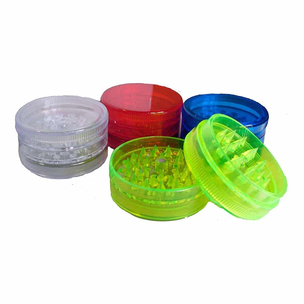 Plastic Herb Grinder 3 Part Mini Shark Teeth Assorted Colours