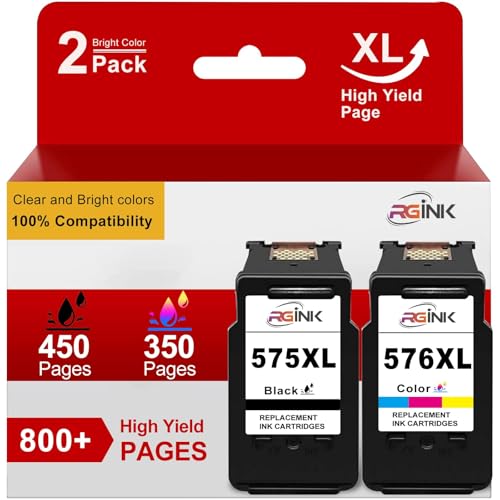 575XL 576XL PG 575XL CL 576XL   Cartuchos de tinta para Canon 575 XL 576 XL 575 576 Multipack 575XL 576XL PG 575 CL 576 para TS3550i TR4750i TS3551i TS3750i TR4750i 1i (57) 5negro, 576 colores)