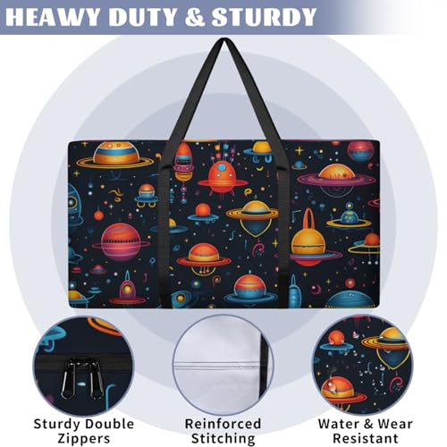 Bright Galaxy Extra Large Moving Bags Heavy Duty Storage Bags Colorful Galaxy Cloth Wrap Around Handles Double Zipper Reusable Convenient Foldable Storage Tote for Travel Camping Space Save3