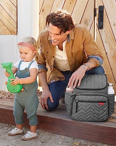 Skip-Hop-Diaper-Bag-Backpack-Forma-Multi-Function-Baby-Travel-Bag-with-Changing-Pad-Stroller-Attachment-Grey