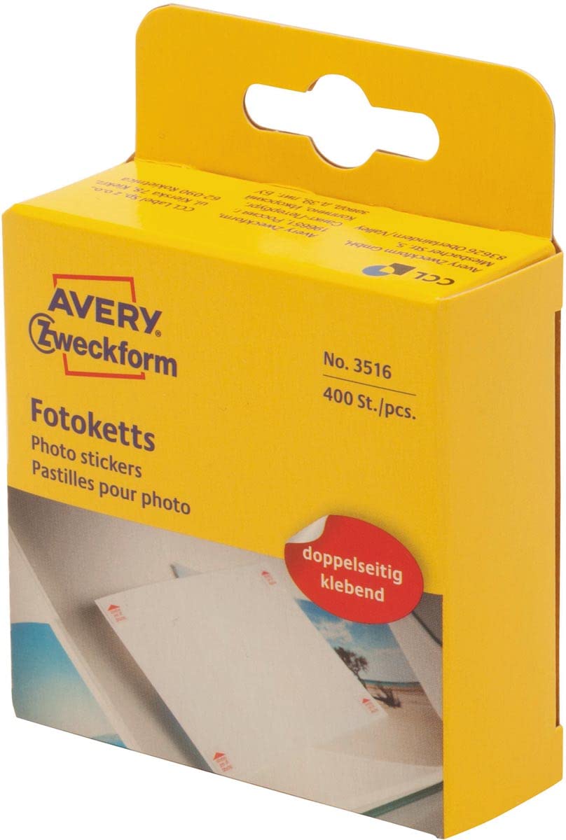 Avery Zweckform 3516 Photo Mount Dispensers Paper 1 Roll 400 Labels 12 x 12 mm