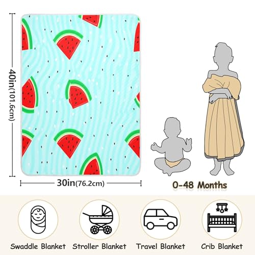 Burbuja Watermelon Slices Baby Blanket for Boys Girls, Nursery Soft Warm Swaddling Receiving Baby Blankets, 30x40 in Toddler Blanket3