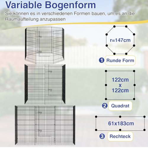 Image of FDW | Dog Playpen | 48 inch, 8 Panels | Heavy Duty Metal Pet Exercise Pen