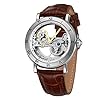 FORSINING Men’s Unique Design Luxury Automatic Movt Popular Style Genuine Leather Strap Skeleton Watch