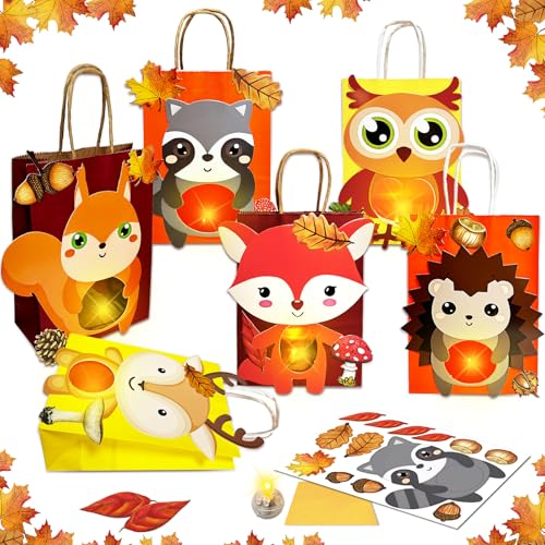 BARVERE Laternen Bastelset für Kinder, 6 Laternen mit LED, Papierlaternen...