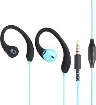 R12 Sports Stereo Wired Earphones Ear Hook Earbuds with Microphone Half in Ear Type Over-Ear Buds Headphones with a 3.5mm Plug 1.2m Cable for Running Cycling and More Blue