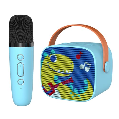 Image of Dinosaur Karaoke Machine for Kids,Portable Bluetooth Speaker with Wireless Microphone,Kids Music Player Toys for Boys,3,4, 5, 6, 7, 8+ Years Old, Teens Birthday (Yellow Dinosaur)