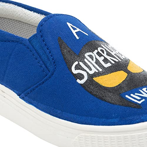 Buy Hopscotch Baby Boys Canvas Super Hero Print Slip On Shoes in Blue