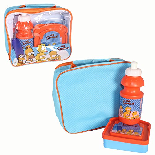 The Simpsons 3 Piece School Set - Lunch Bag, Flask, Sandwich Box
