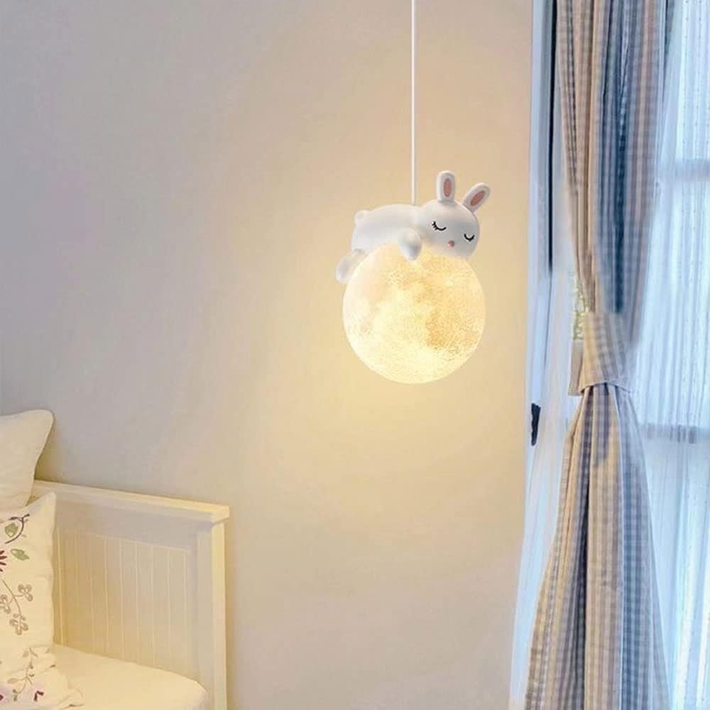 Dimmable LED Children's Room Light Fixture Nordic Modern Rabbit & Panda ...