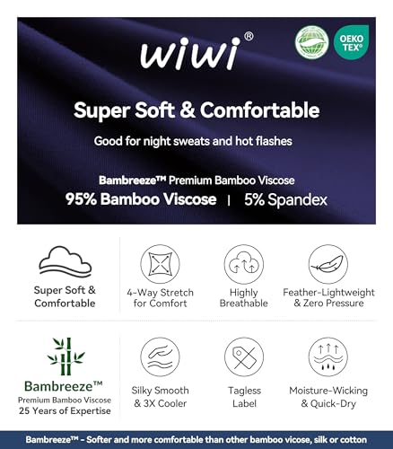Image of WiWi Viscose from Bamboo Women's Pajamas Set Super Soft Button Down Top and Pants Sleepwear Cooling Pjs S-3X
