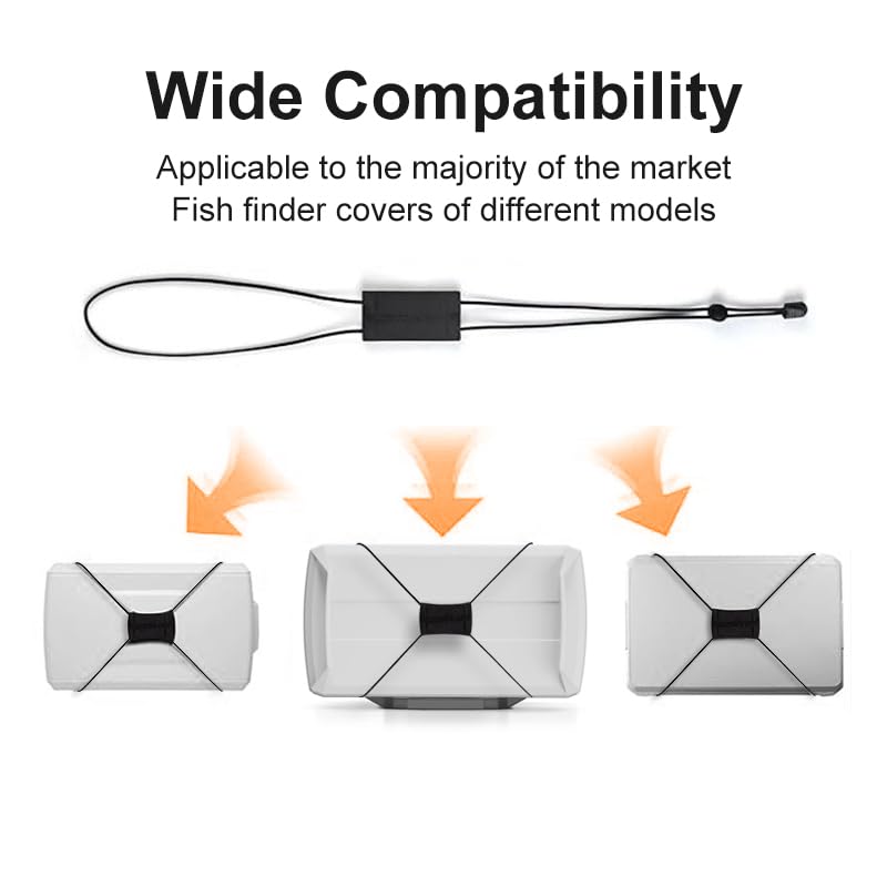 Fishing Graph Cover Strap Secure Fishing Graph Cover for During Travel Protect from Damage, Made of Neoprene and Easy-to-Adjust Fish Finder Bungee Straps (Black)