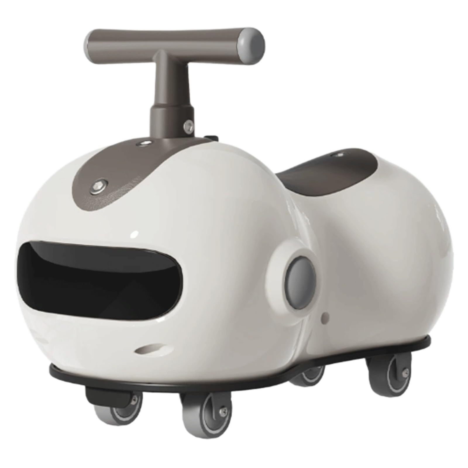 SDGBCXD Swing Car, Wiggle Car Peanut Shape Music Light Anti-rollover Swing Whith Helmet Backpack Age 3+ Cars(Mocha)