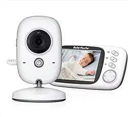 Câmera para Bebês com Babá Eletrônica, Tela Colorida LCD de 3.2', Visão Noturna Infravermelha, Áudio Bidirecional, Monitoramento de Temperatura, Detecção de Som VOX – Bivolt 110/220V - Premium