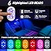 4Pcs Car LED Lights Interior Wireless, 7 Colors Interior Car Lights with 6 Bright LED Lamp Beads, Portable USB Rechargeable Car Interior Led Night Light for Car Decor