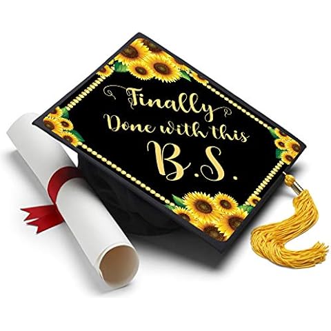 Tassel Toppers Finally Done with this B.S. - Grad Cap Decorated Grad Caps - Motivational Inspirational Grad Caps and Graduation Accessories Cover