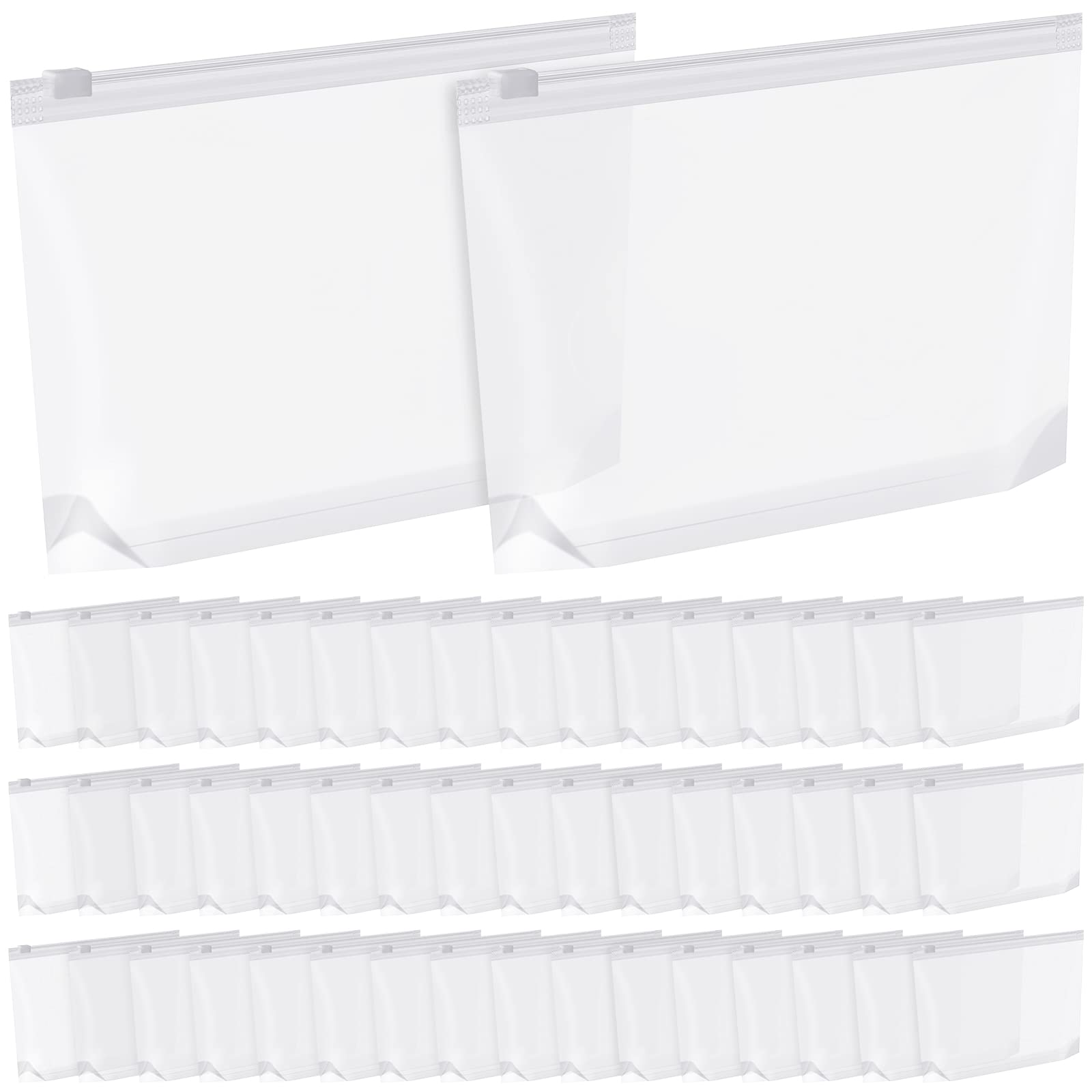 bokon 100 pcs small clear cosmetic bag zipper storage bags bulk reusable pe cosmetic pouch travel makeup organizer with zipper toiletry tote handbags purse storage for women