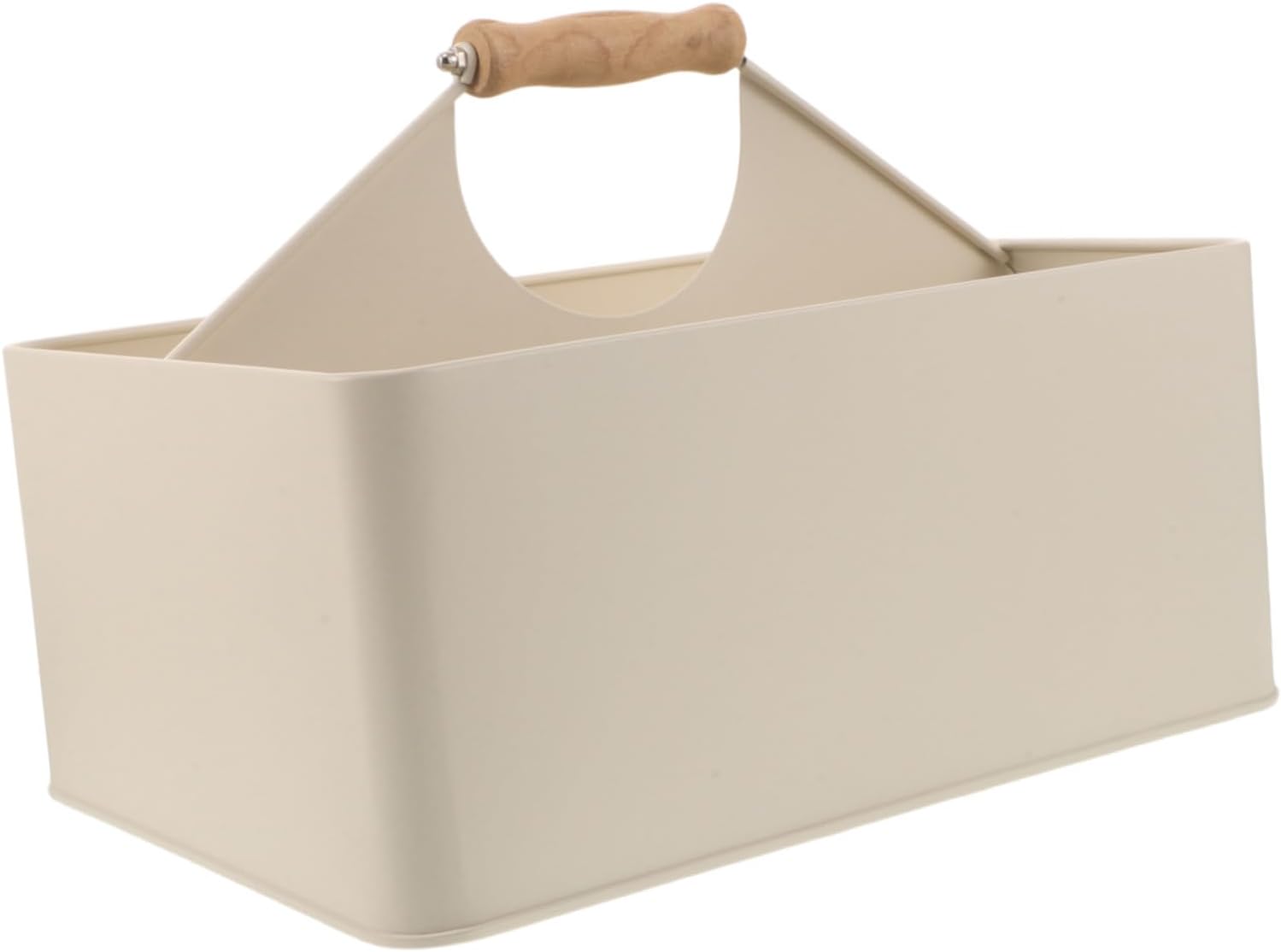 TOYANDONA Portable Garden Tool Caddy and Seed Storage Container with 4 Compartments, Iron and Wood Box, Compact and Easy to Clean Organizer for Gardening Supplies on Countertops