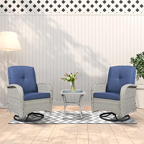 Patio-Conversation-Sets-Wicker-Furniture-7-PCS-Outdoor-Swivel-Rocker-Furniture-Set-for-Patio-Deck-Poolside-2-Swivel-Rockers-2-Club-Chairs-2-Rattan-Tables-1-Loveseat-Included-Blue-Cushion Patio Conversation Sets Wicker Furniture 7 PCS Outdoor Swivel Rocker Furniture Set for Patio Deck Poolside 2 Swivel Rockers 2 Club Chairs 2 Rattan Tables 1 Loveseat Included Blue Cushion