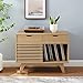 Modway Render Mid-Century Modern 37" Vinyl Record Display Stand in Oak