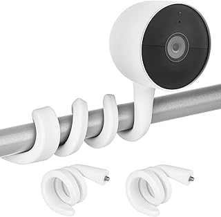 2 Pack Flexible Twist Mount for Google Nest Cam Outdoor or Indoor, Battery, Adjustable Gooseneck Mounting Bracket to Attach Your Nest Camera Wherever with No Tools - White
